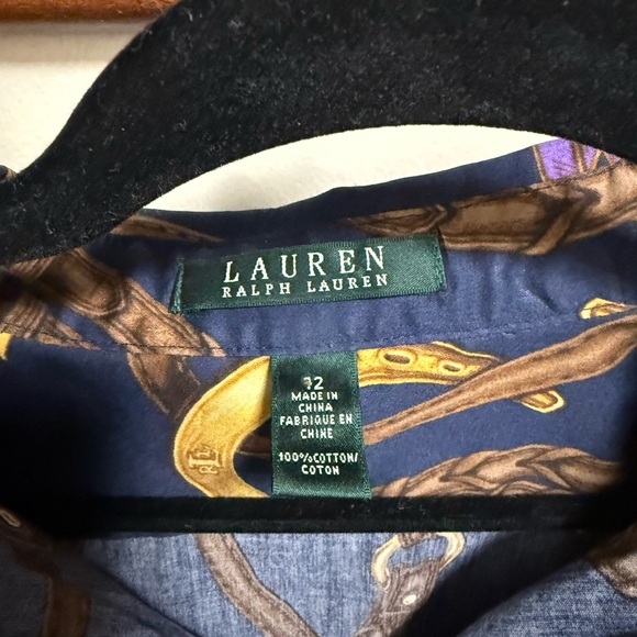 Ralph Lauren Blue and Gold Equestrian Shirt - Picture 3 of 8